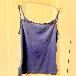 Laundry Purple Rhinestone Tank Top